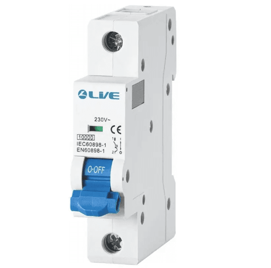 Live CA106C Single Pole MCB 6kA C Curve 6A