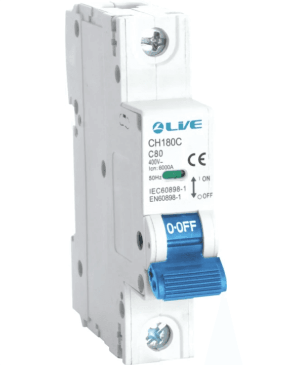 Live CH1100C Single Pole MCB 6kA C Curve 100A