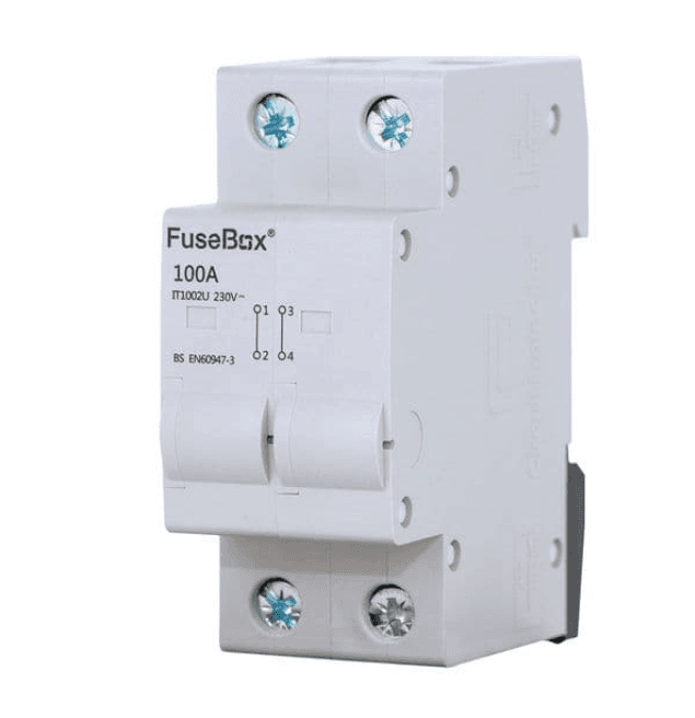 FUSEBOX IT1002U 100A 2 POLE DIN RAIL CONNECTOR