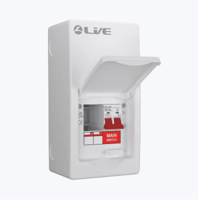 Live LSMC04/100 2 Way Metal Consumer Unit 100A Main Switch