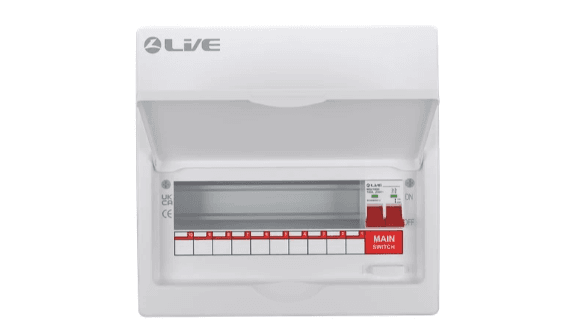 Live LSMC12/100 10 Way Metal Consumer Unit 100A Main Switch