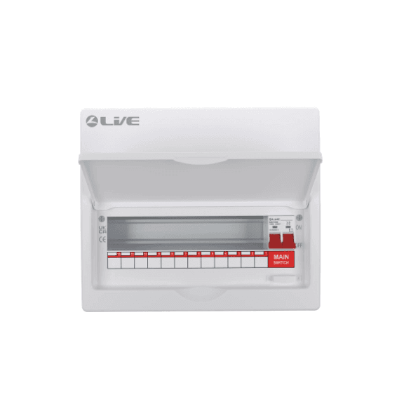 Live LSMC14/100 12 Way Metal Consumer Unit 100A Main Switch