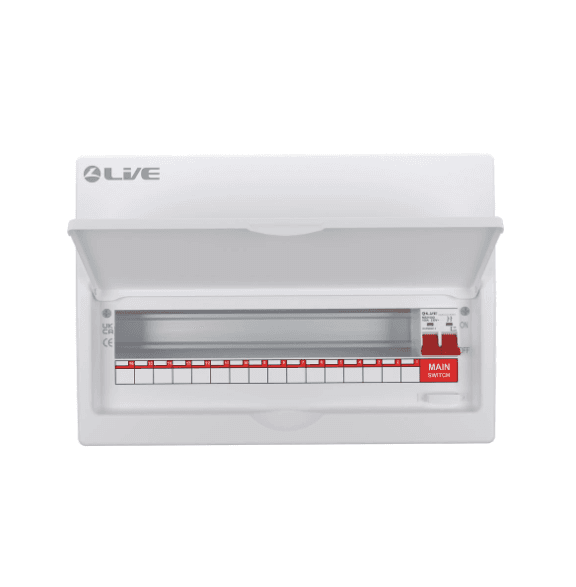 Live LSMC18/100 16 Way Metal Consumer Unit 100A Main Switch