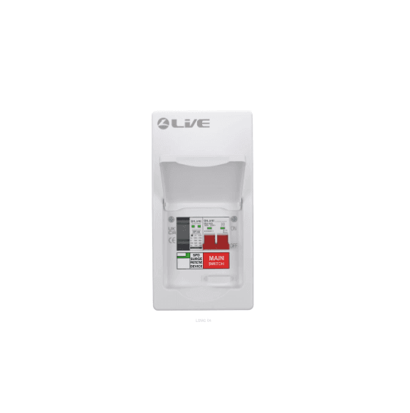 Live LSMC4M-SP 1 Way Metal Consumer Unit 100A Main Switch & SPD