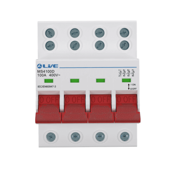 Live MS4100D 100A Double Wiring Terminal Main Switch 4P
