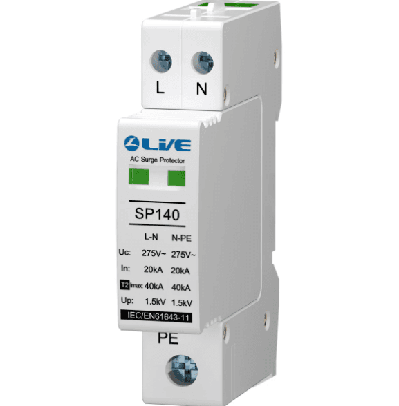 Live SP1401P+N/2 Type 2 SPD Single Module 1P+N 20kA/40kA