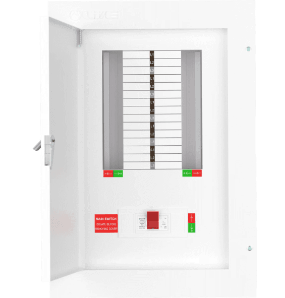 Live TPN10-250 10 Way Distribution Board Three Phase TP&N 250A Main Switch