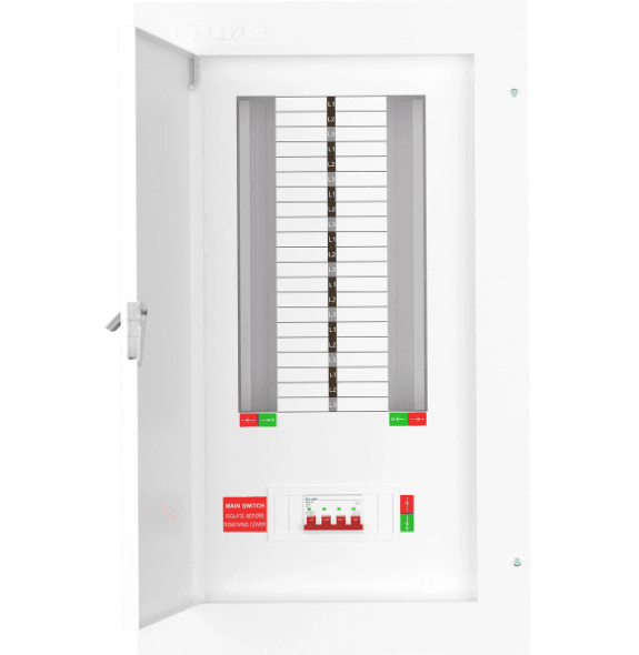 Live TPN14-125 14 Way Distribution Board Three Phase TP&N 125A Incomer
