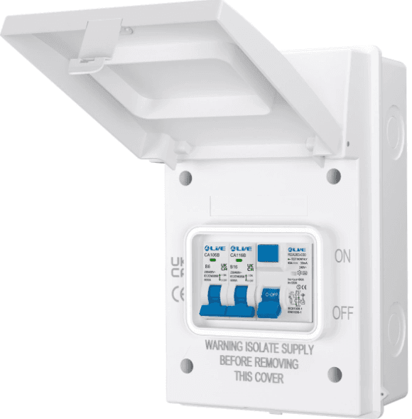 Live AGU63616 Metal Weatherproof Garage Unit with 16A MCB IP65