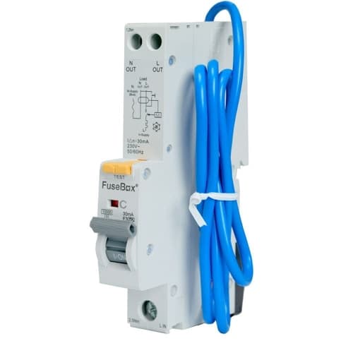 FuseBox 10Amp 10kA 30mA C Curve Type A RCBO