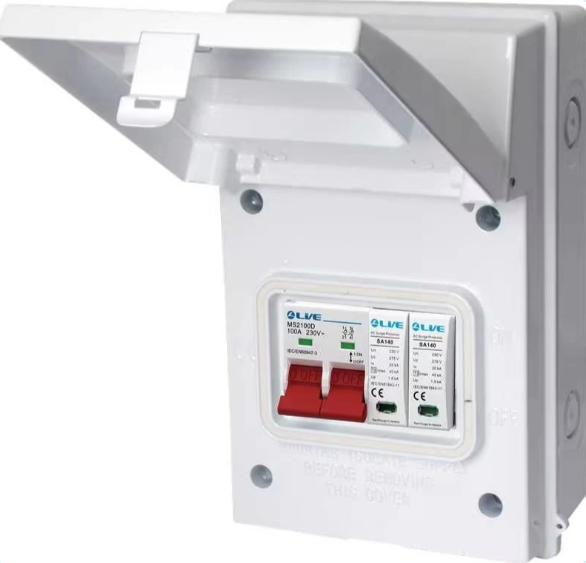 Live AGU4-SP 4 Way Metal Enclosure with Main Switch & SPD IP65