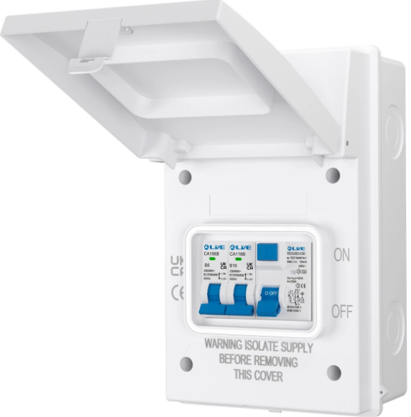 Live AGU63616 Metal Weatherproof Garage Unit with 16A MCB IP65