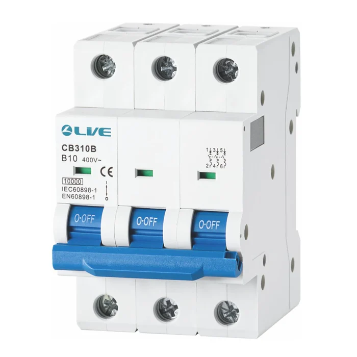 Live CB320D Triple Pole MCB 10kA D Curve 20A