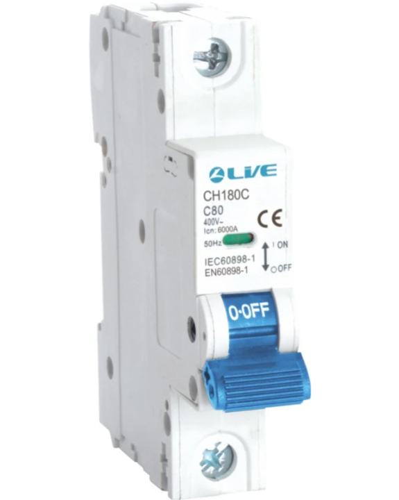 Live CH1100C Single Pole MCB 6kA C Curve 100A