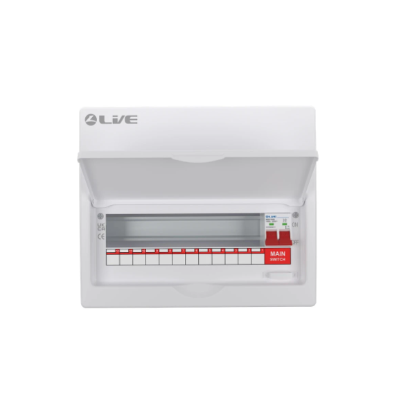 Live LSMC14/100 12 Way Metal Consumer Unit 100A Main Switch