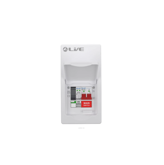 Live LSMC4M-SP 1 Way Metal Consumer Unit 100A Main Switch & SPD