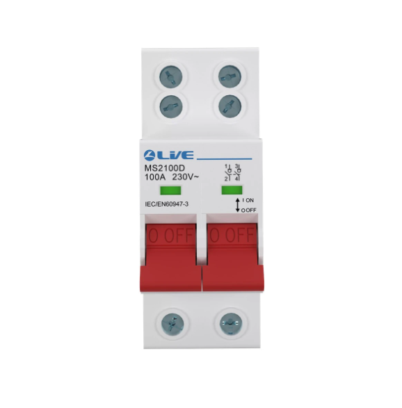 Live MS2100D 100A Double Wiring Terminal Main Switch DP