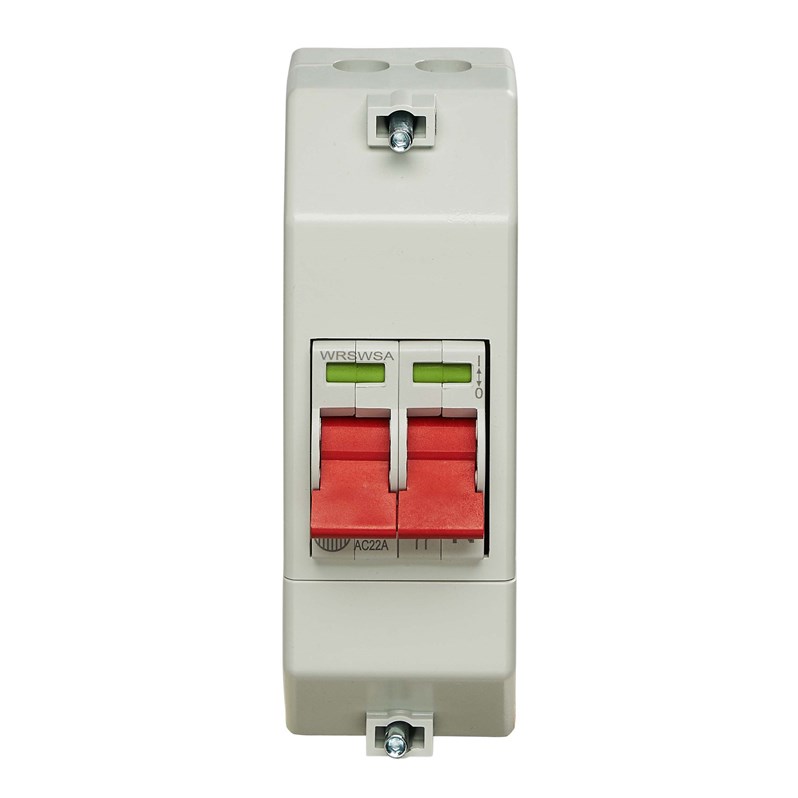 Wylex RECSW2S Enclosed, Slimline Insulated, 100A DP Twin Terminal Supply Isolator+Cross/Slotted Screw Heads