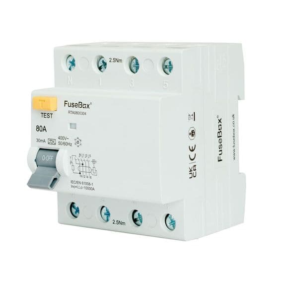 FuseBox RTA0800304 4P TYPE A RCD 80A 30mA