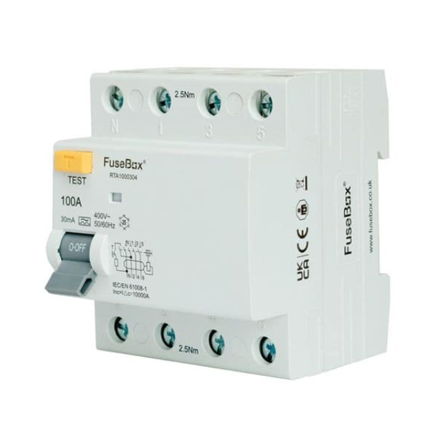 FuseBox RTA1000304 RCD 100A 30mA 4P Type A RCD
