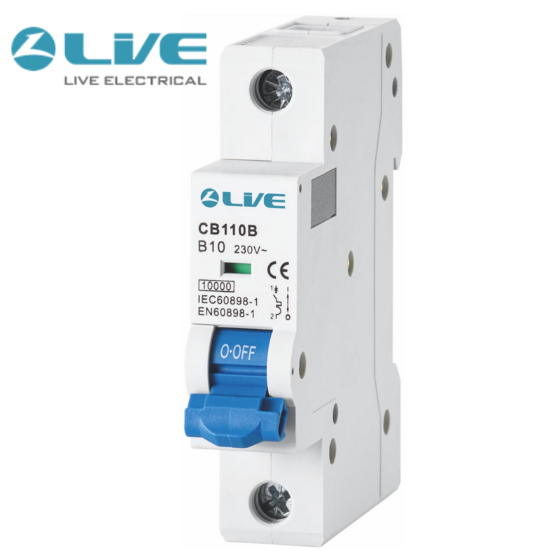 Live CB150D Single Pole MCB 10kA D Curve 50A