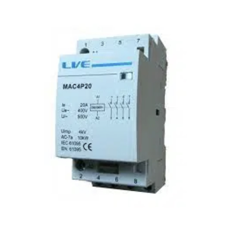Live Electrical 4 Pole 25A AC Contactor